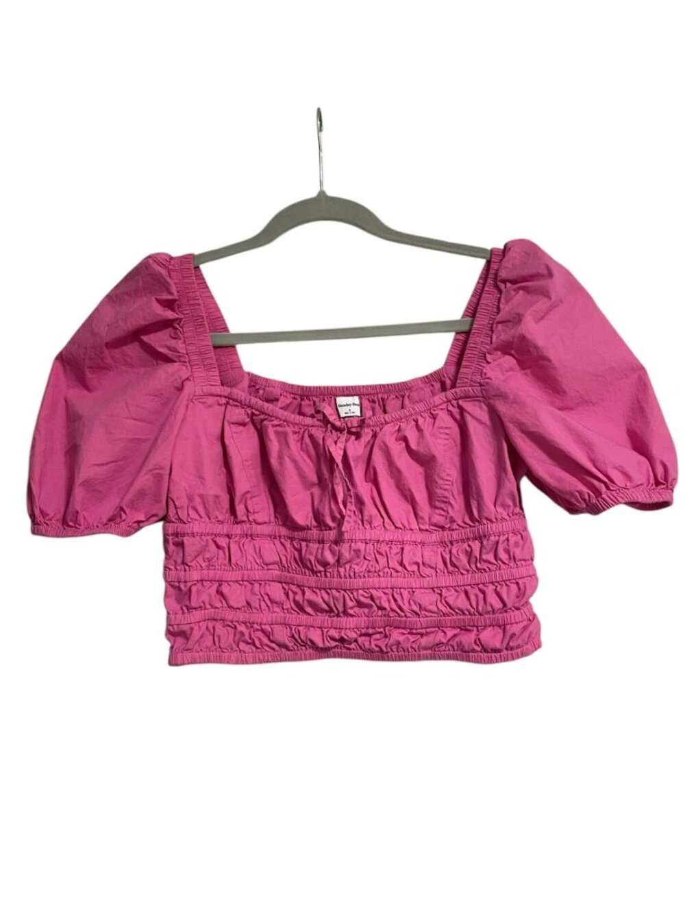ARITZIA Sunday Best Pink Martine Poplin Puff-Sleeve Top Size S